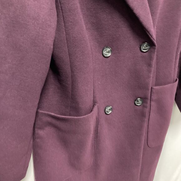 Banana Republic Classic Coat Pinot Noir Double Breasted Medium Petite NWT - Picture 14 of 15